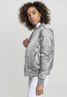 Urban Classics giacca bomber da donna in raso, argento