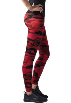 Leggings Urban Classics da donna, rosso mimetico