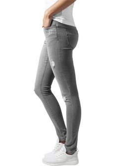 Urban Classics Pantaloni in denim da donna, grigio