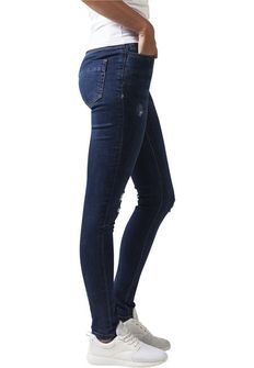 Urban Classics Pantaloni in denim da donna, blu scuro