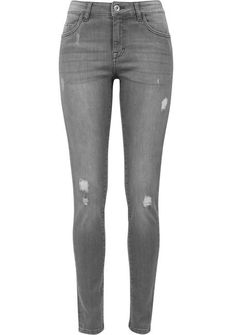 Urban Classics Pantaloni in denim da donna, grigio