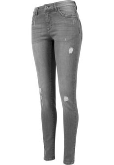 Urban Classics Pantaloni in denim da donna, grigio