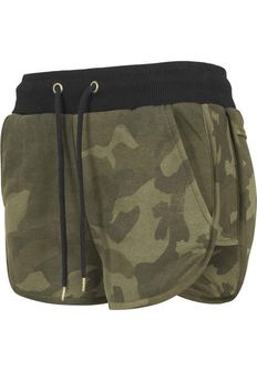 Pantaloncini mimetici da donna Urban Classics, oliva mimetica