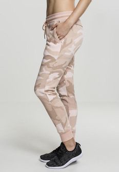 Urban Classics - Pantalone da donna in spugna mimetica, rosa mimetico