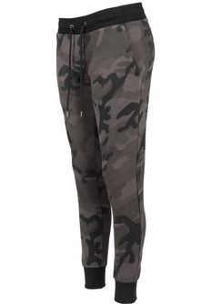 Urban Classics - Pantalone da donna in spugna mimetica, mimetico scuro