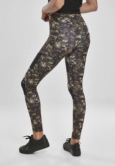 Leggings Tech Mesh da donna di Urban Classics, camo digitale in legno