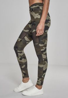 Leggings Urban Classics Tech Mesh da donna, woodcamo