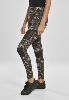 Leggings Tech Mesh da donna di Urban Classics, camo digitale in legno