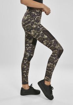 Leggings Tech Mesh da donna di Urban Classics, camo digitale in legno