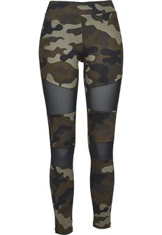 Leggings Urban Classics Tech Mesh da donna, woodcamo