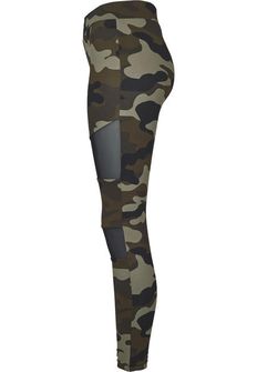 Leggings Urban Classics Tech Mesh da donna, woodcamo