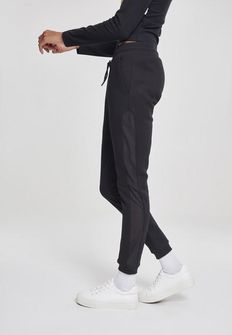 Urban Classics - Pantalone donna Tech Mesh con strisce laterali, nero