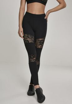 Leggings Laces Inset da donna di Urban Classics, nero