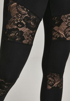 Leggings Laces Inset da donna di Urban Classics, nero