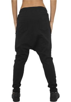 Urban Classics - Pantaloni della tuta Sarouel in pile leggero da donna, nero