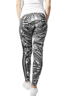 Leggings Urban Classics da donna Ornament, nero