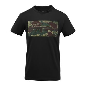 T-shirt corta in cotone Helikon-Tex FN FAL, nera/mimetica rhodesiana