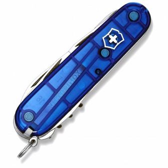 Victorinox coltello tascabile trasparente 91mm Huntsman, blu