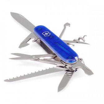 Victorinox coltello tascabile trasparente 91mm Huntsman, blu