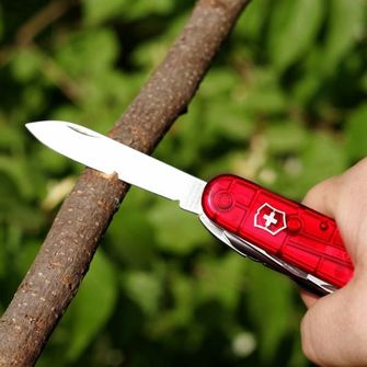 Victorinox coltello tascabile trasparente 91mm Huntsman, rosso