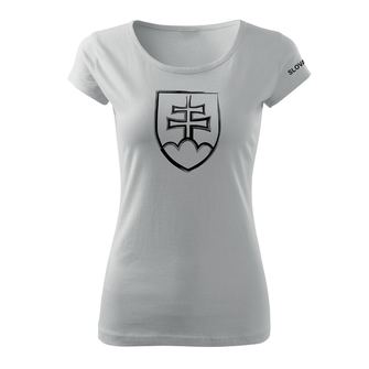 DRAGOWA maglietta da donna con segno slovacco, bianca 150g/m2