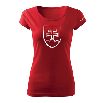 DRAGOWA maglietta da donna con simbolo slovacco, rossa 150g/m2