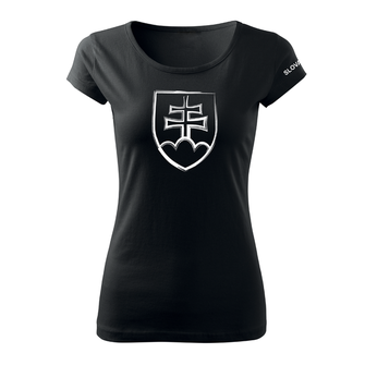 DRAGOWA maglietta da donna con simbolo slovacco, nero 150g/m2