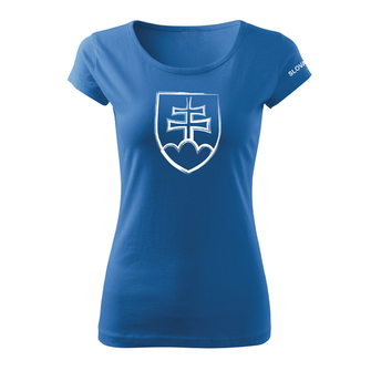 DRAGOWA maglietta da donna segno slovacco, blu 160g/m2