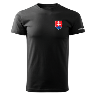 DRAGOWA maglietta corta piccolo segno slovacco colorato, nero 160g/m2