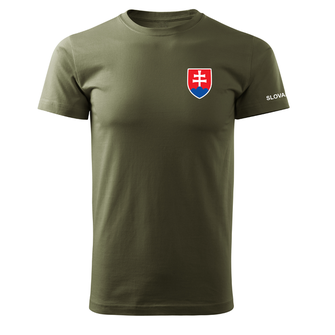 DRAGOWA maglietta corta piccolo segno slovacco colorato, oliva 160g/m2
