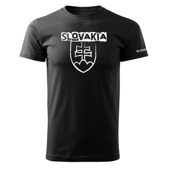 DRAGOWA maglietta corta con simbolo slovacco e scritta, nera 160g/m2