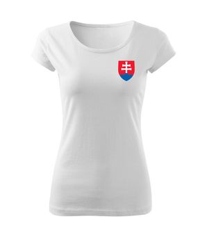 T-shirt DRAGOWA donna piccolo emblema slovacco colorato, bianco