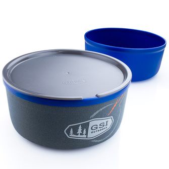 GSI Outdoors Set di tazze e piattini isolati in neoprene 591 ml, blu