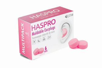 HASPRO 6P tappi per orecchie in silicone, rosa