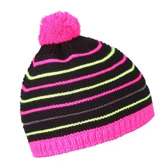 Cappellino Husky per bambini 34, nero/rosa neon