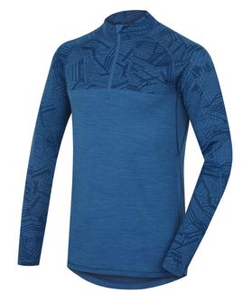 Intimo termico Husky Merino Uomo Dolcevita con zip al collo blu scuro