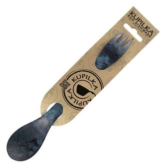 Kupilka S05K Spork Forchetta nera + cucchiaio 22,5 cm, blu
