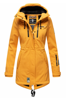 Marikoo ZIMTZICKE giacca invernale softshell da donna con cappuccio, giallo ambra
