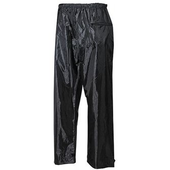 MFH pantaloni impermeabili in poliestere con PVC, nero