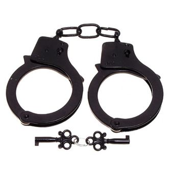 MFH Manette della polizia con due chiavi, nero