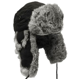 Cappotto invernale in pelle di pecora MFH con pelliccia, nero
