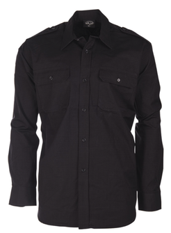 Mil-tec Ripstop camicia a maniche lunghe, nero