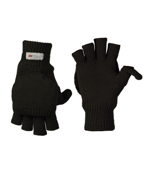 Mil-Tec guanti con parte delle dita rimovibile, nero