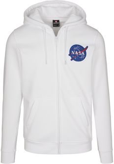Felpa con zip e cappuccio NASA Southpole da uomo, bianco