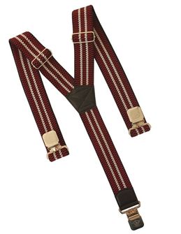 Bretelle a clip per pantaloni Natur Stripes, bordeaux