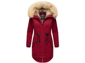 Navahoo Bombii, giacca invernale da donna con pelliccia, rosso sangue