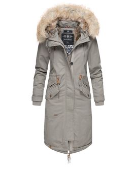 Navahoo KIN-JOO giacca invernale da donna con cappuccio e pelliccia, grigio