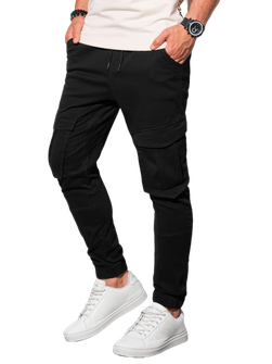 Pantaloni Jogger cargo Ombre da uomo V18 P886, nero