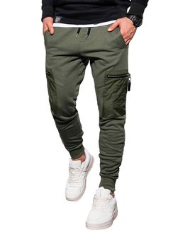 Pantaloni da uomo Ombre P917, kaki oliva