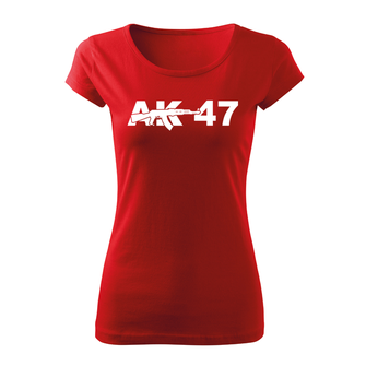 DRAGOWA T-shirt corta da donna AK-47, rosso 150g/m2